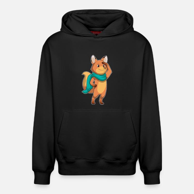 Fuchs mit Schal - Relaxed Unisex Organic Hoodie – von SPREAD - Schwarz