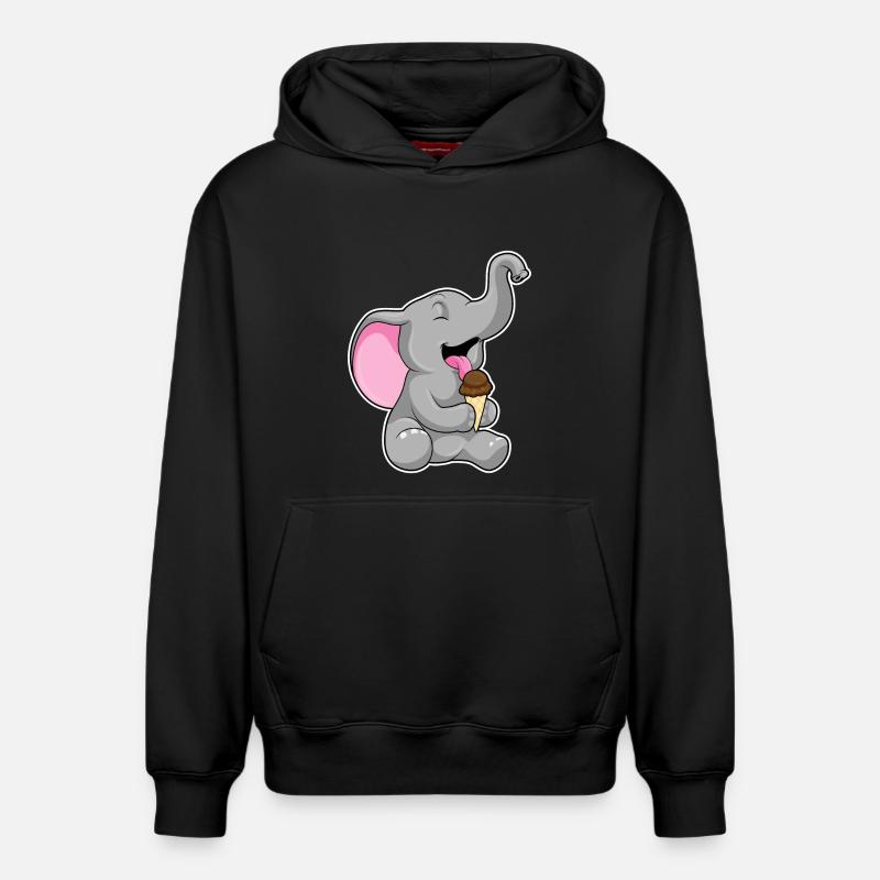 Glace gaufre éléphant - Sweat à capuche unisexe décontracté en coton biologique – de SPREAD - noir