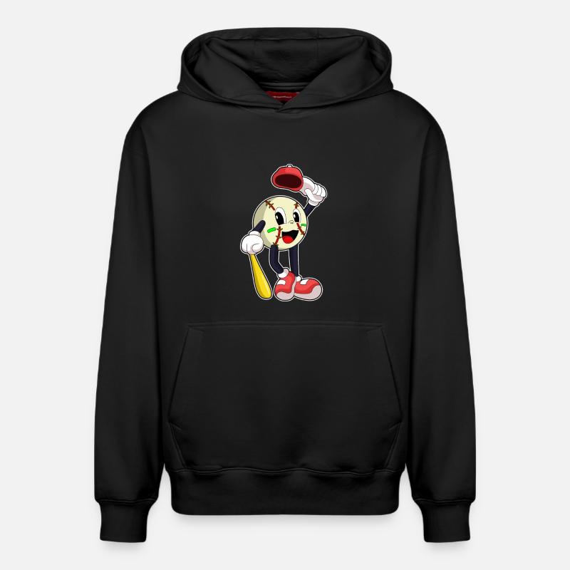 Baseball avec batte de baseball - Sweat à capuche unisexe décontracté en coton biologique – de SPREAD - noir