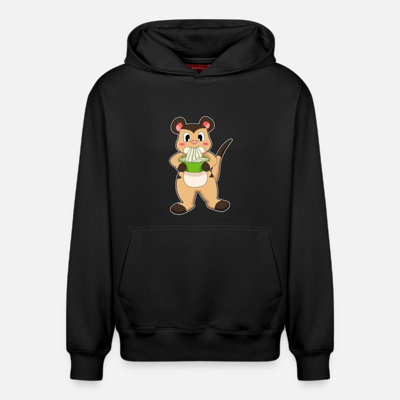 Erdmännchen mit Ramen - Relaxed Unisex Organic Hoodie – von SPREAD - Schwarz
