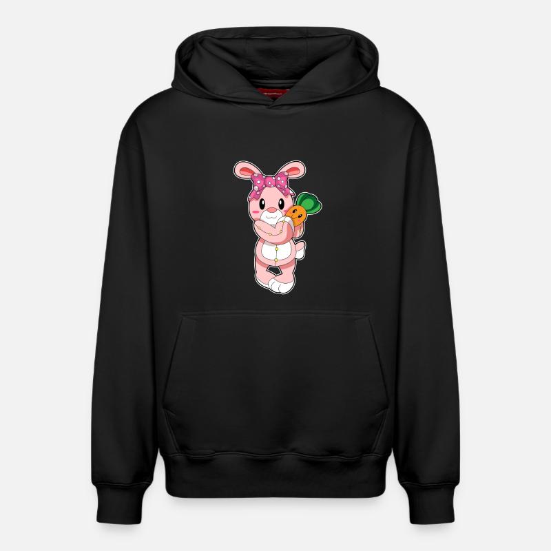 Le lapin comme jouet - Sweat à capuche unisexe décontracté en coton biologique – de SPREAD - noir