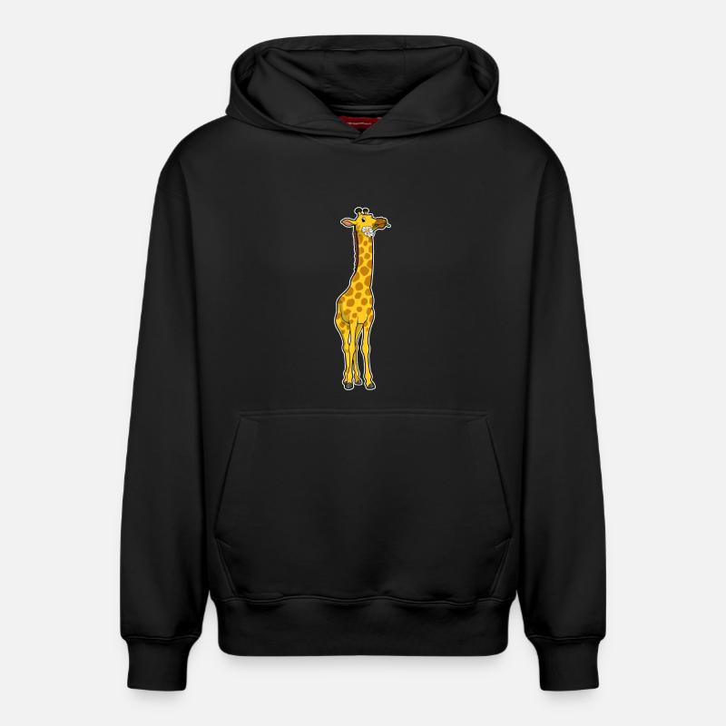 Girafe avec marguerites - Sweat à capuche unisexe décontracté en coton biologique – de SPREAD - noir