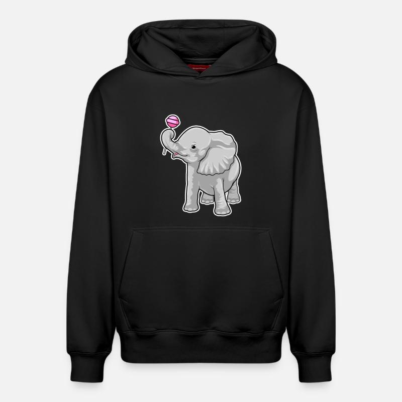 Sucettes d’éléphant - Sweat à capuche unisexe décontracté en coton biologique – de SPREAD - noir