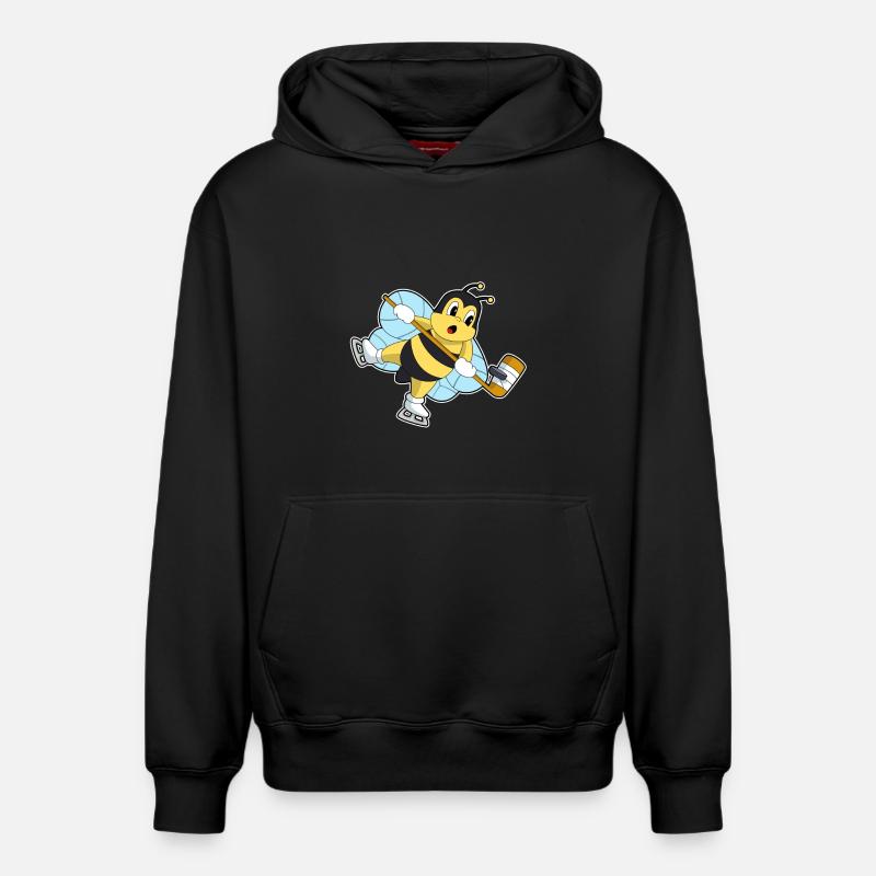 Biene Eishockey Eishockeyschläger - Relaxed Unisex Organic Hoodie – von SPREAD - Schwarz