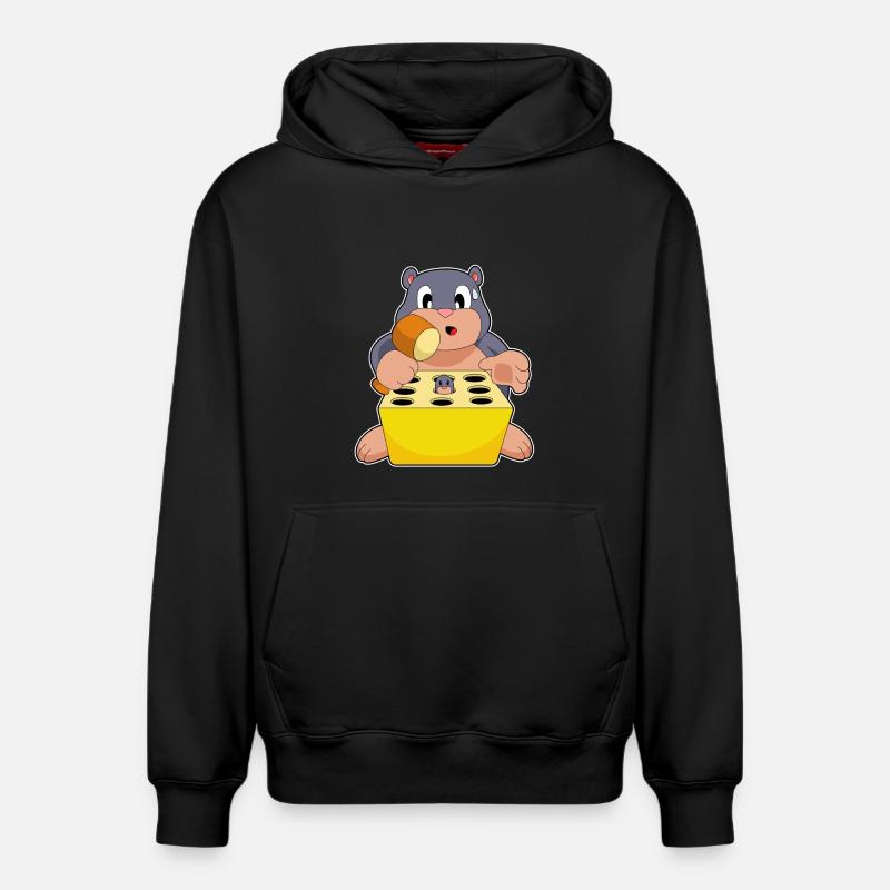 Jeu de taupe - Sweat à capuche unisexe décontracté en coton biologique – de SPREAD - noir