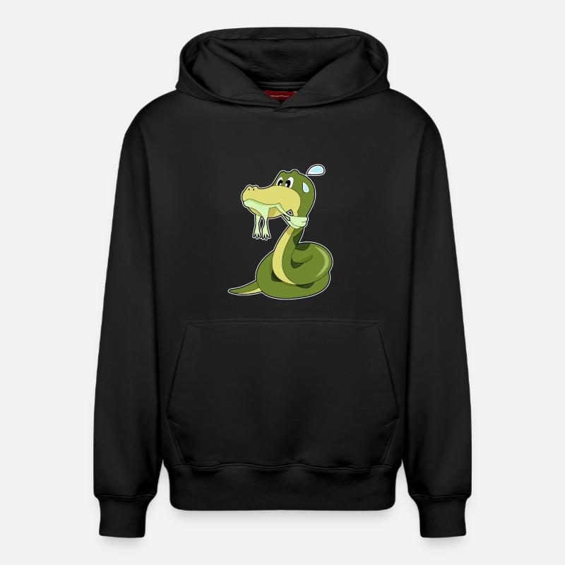 Drôle de serpent - Sweat à capuche unisexe décontracté en coton biologique – de SPREAD - noir