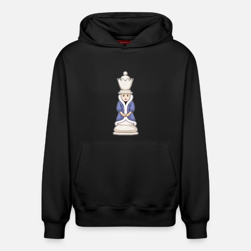 Pièce d’échecs Queen Chess - Sweat à capuche unisexe décontracté en coton biologique – de SPREAD - noir
