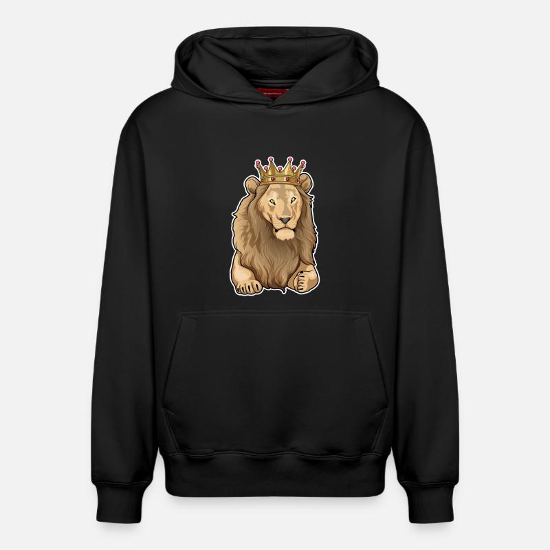 Couronne du Roi Lion - Sweat à capuche unisexe décontracté en coton biologique – de SPREAD - noir