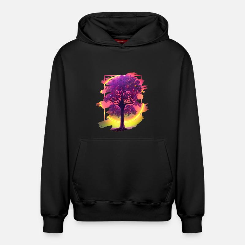 Lebensbaum - Relaxed Unisex Organic Hoodie – von SPREAD - Schwarz