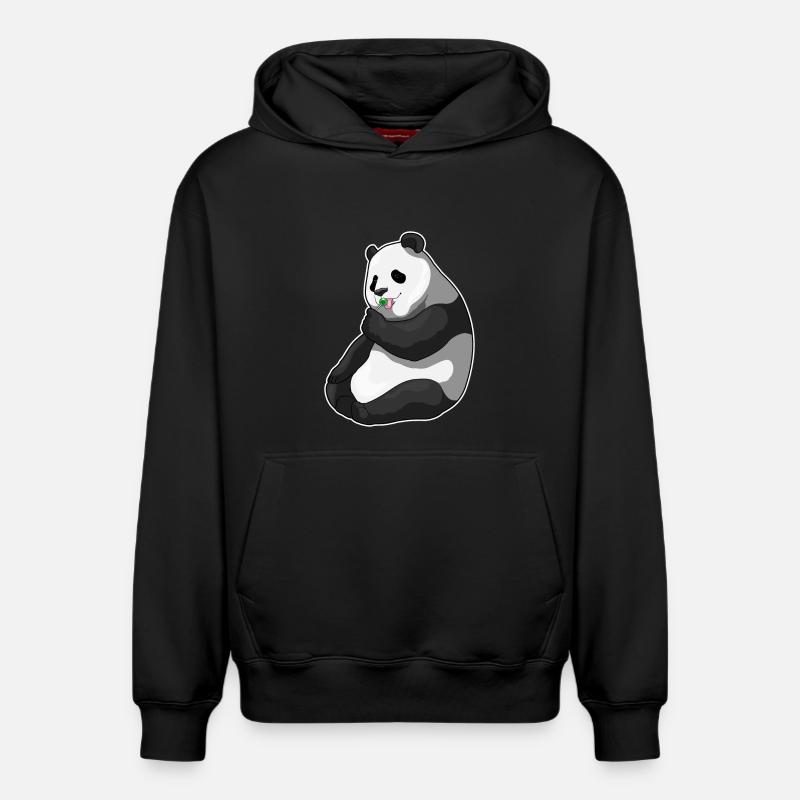 Sucette panda - Sweat à capuche unisexe décontracté en coton biologique – de SPREAD - noir