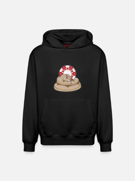Snake Poker Poker Chips - Relaxed Unisex Organic Hoodie – by SPREAD - black