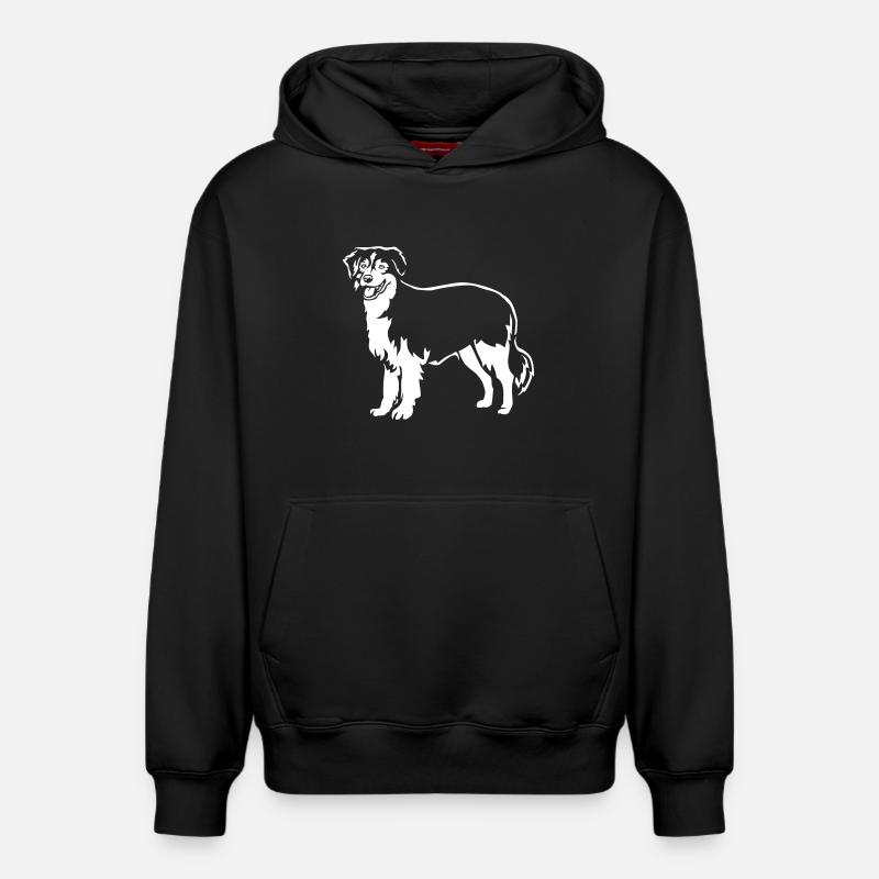 Berger australien « Black Edition » - Sweat à capuche unisexe décontracté en coton biologique – de SPREAD - noir