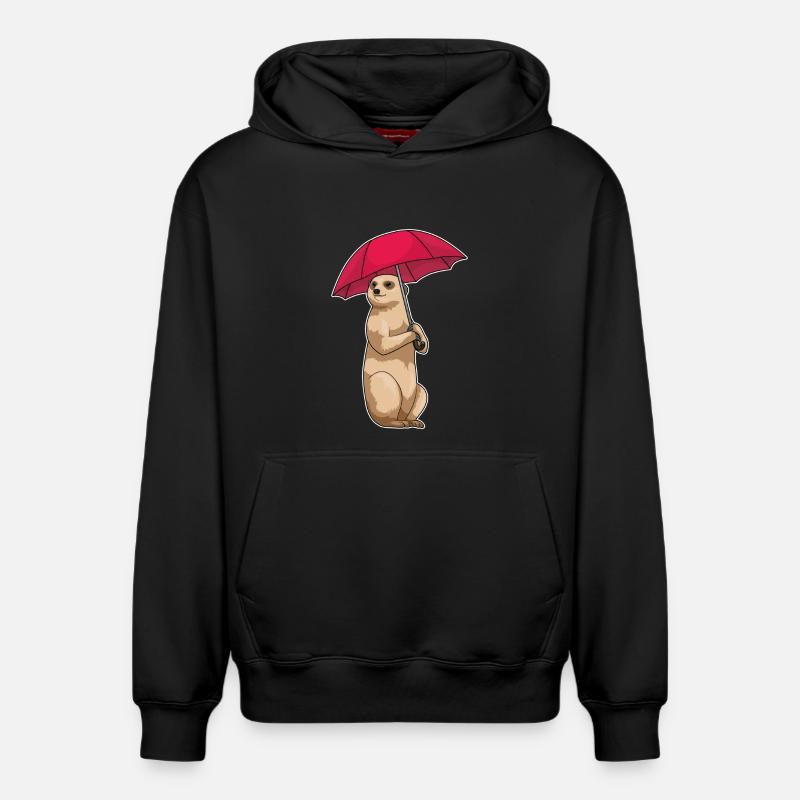 Parapluie suricate - Sweat à capuche unisexe décontracté en coton biologique – de SPREAD - noir