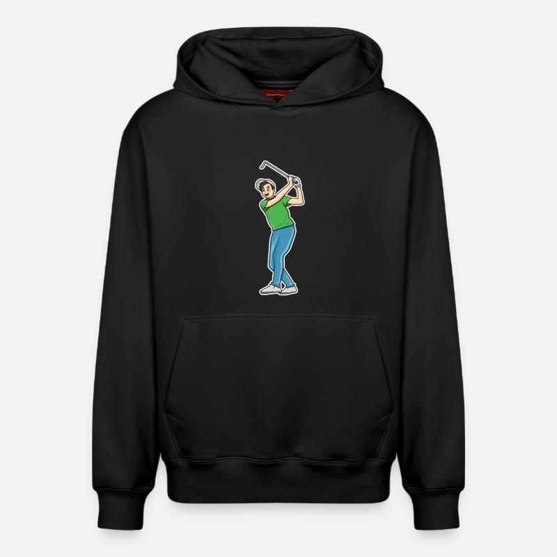 Dessin animé Golf - Sweat à capuche unisexe décontracté en coton biologique – de SPREAD - noir