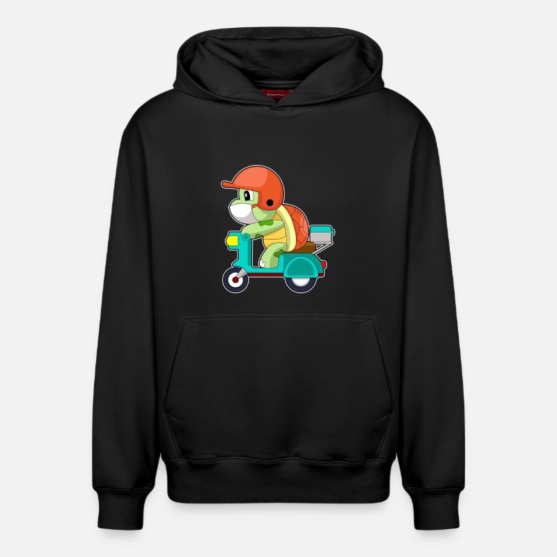 Scooter tortue - Sweat à capuche unisexe décontracté en coton biologique – de SPREAD - noir