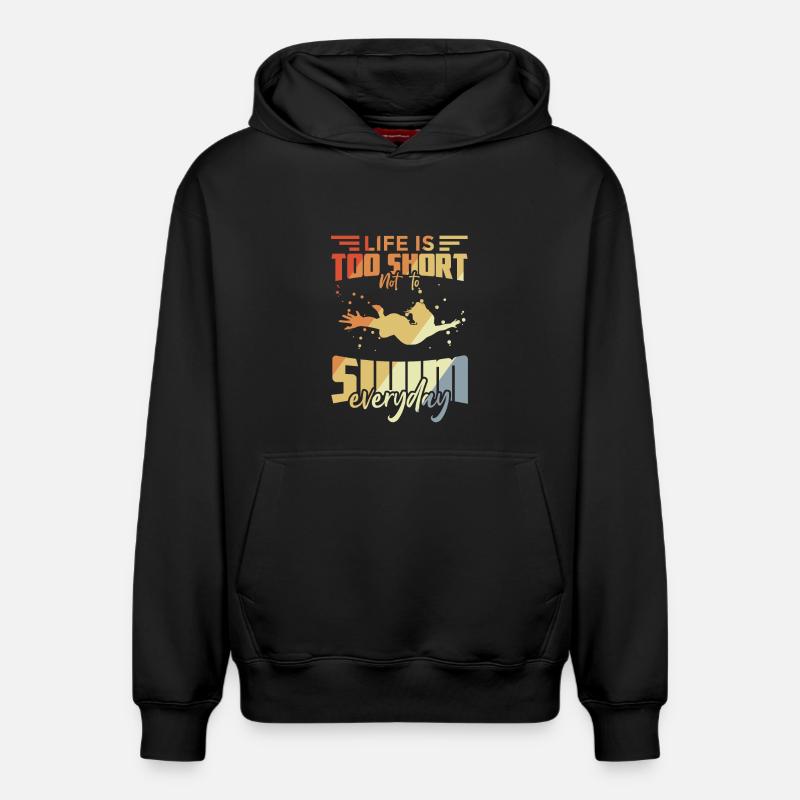 Citations de natation - Sweat à capuche unisexe décontracté en coton biologique – de SPREAD - noir