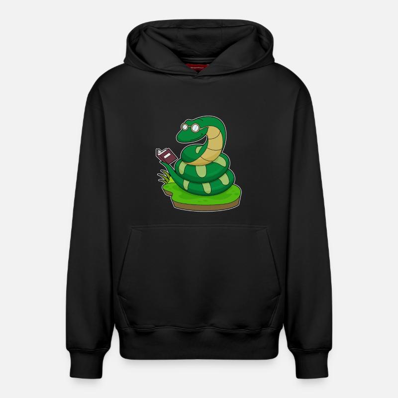 Livre Snake Nerd - Sweat à capuche unisexe décontracté en coton biologique – de SPREAD - noir