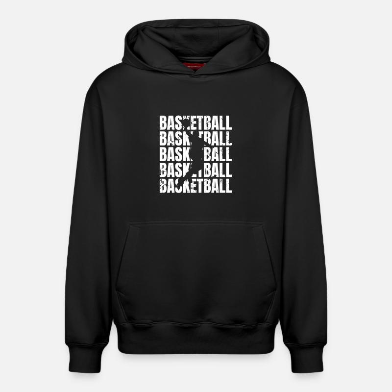 Basket-ball - Sweat à capuche unisexe décontracté en coton biologique – de SPREAD - noir