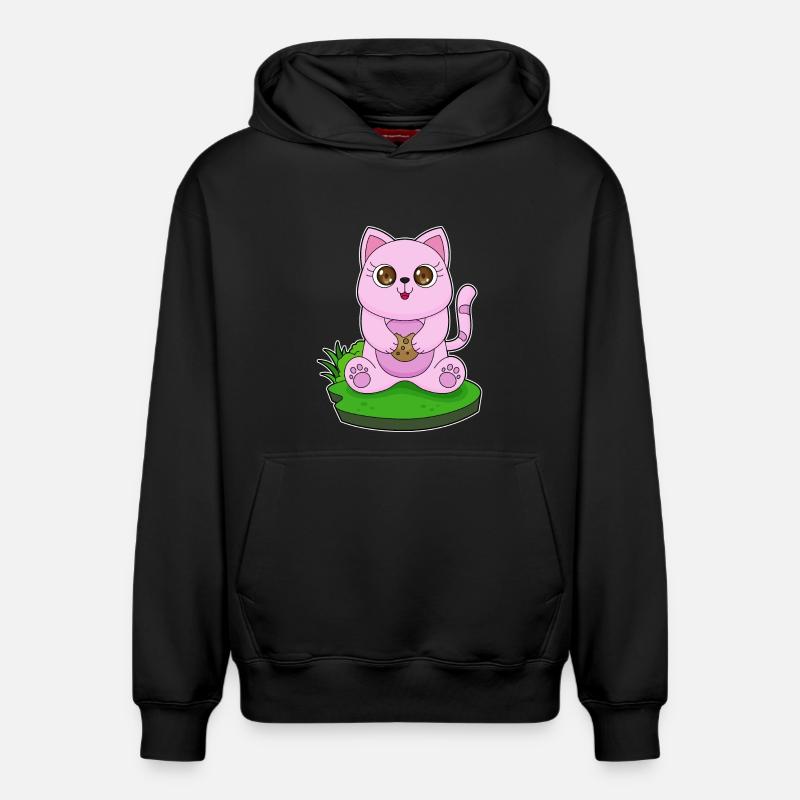 Cookie chat - Sweat à capuche unisexe décontracté en coton biologique – de SPREAD - noir