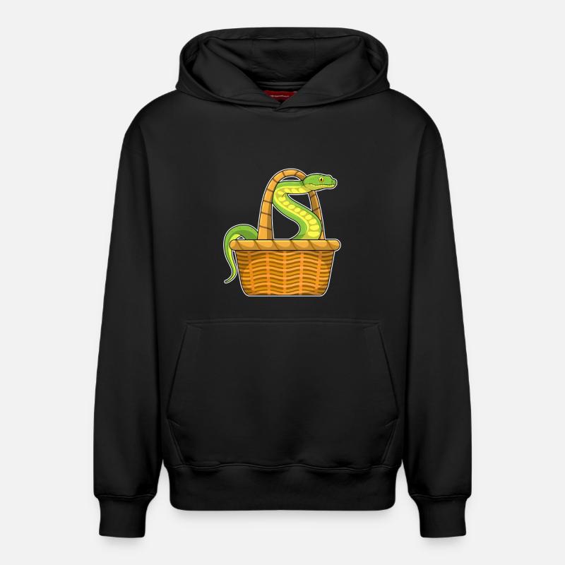 Panier serpent - Sweat à capuche unisexe décontracté en coton biologique – de SPREAD - noir