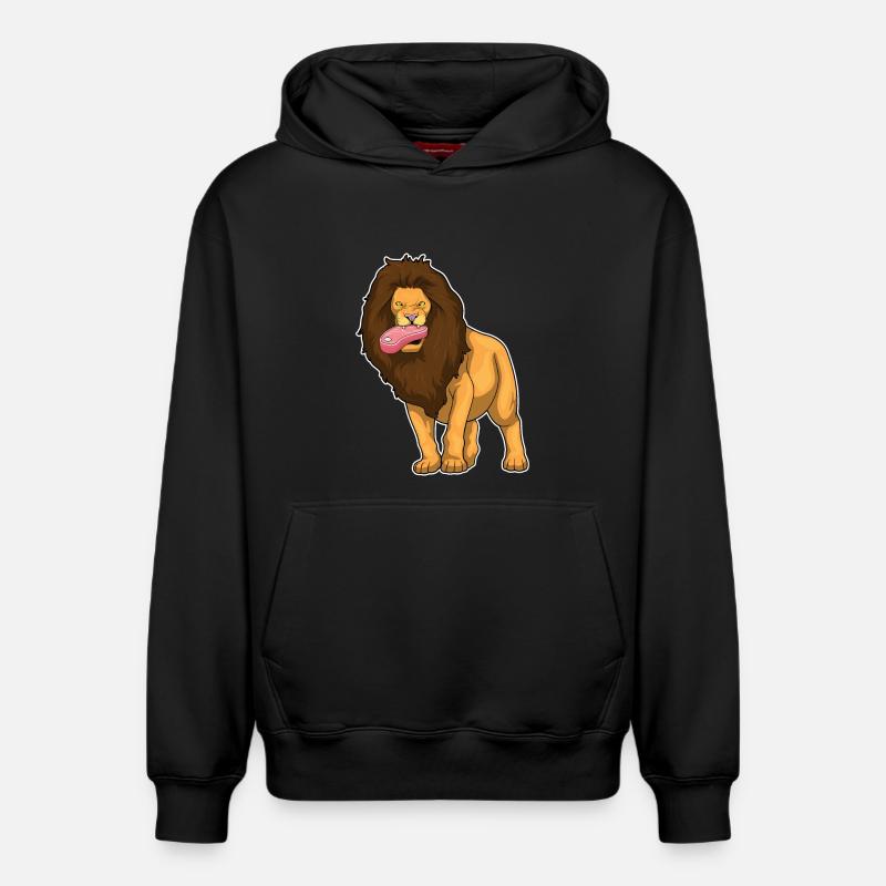 Löwe Fleisch - Relaxed Unisex Organic Hoodie – von SPREAD - Schwarz