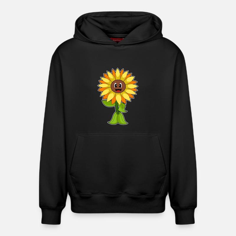 Fleurs de tournesol - Sweat à capuche unisexe décontracté en coton biologique – de SPREAD - noir