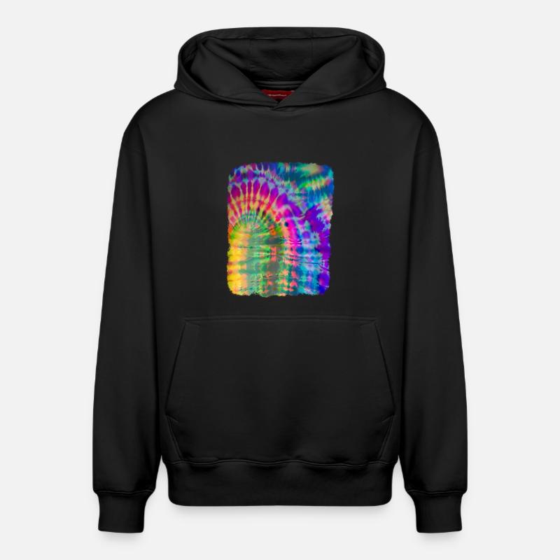 Tie Dye Batik - Relaxed Unisex Organic Hoodie – von SPREAD - Schwarz