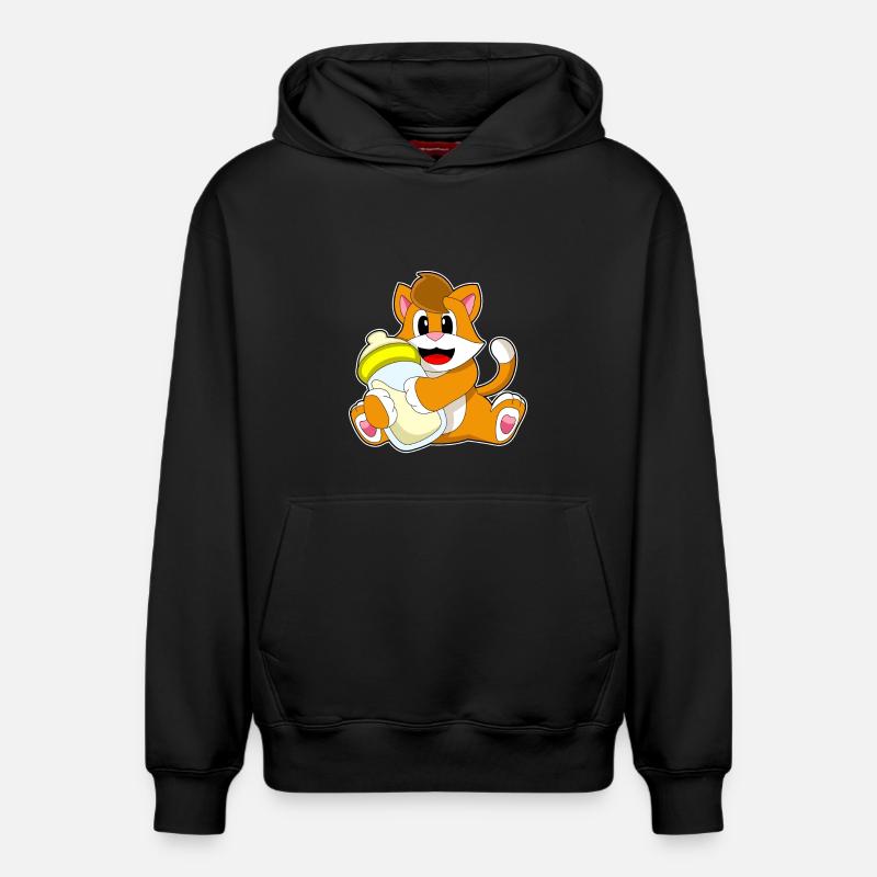 Lait biberon pour chat - Sweat à capuche unisexe décontracté en coton biologique – de SPREAD - noir