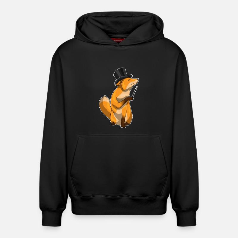 Baguette de sorcier renard - Sweat à capuche unisexe décontracté en coton biologique – de SPREAD - noir