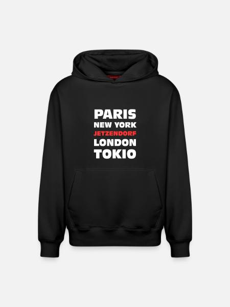 Jetzendorf Bavaria funny - Relaxed Unisex Organic Hoodie – by SPREAD - black