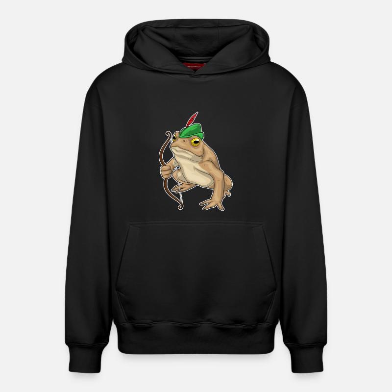 Arc de grenouille Archer - Sweat à capuche unisexe décontracté en coton biologique – de SPREAD - noir
