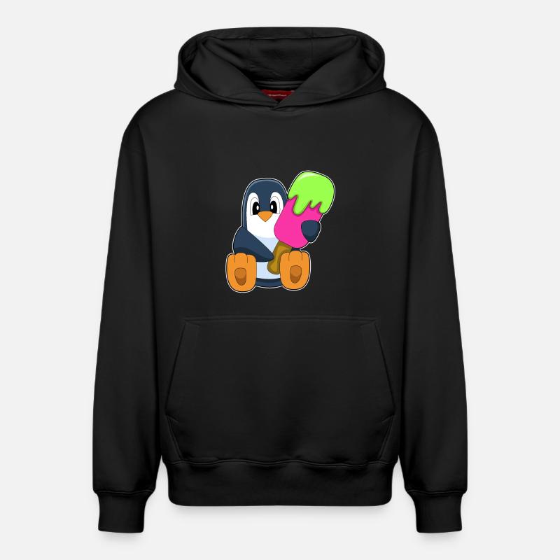 Popsicle pingouin - Sweat à capuche unisexe décontracté en coton biologique – de SPREAD - noir