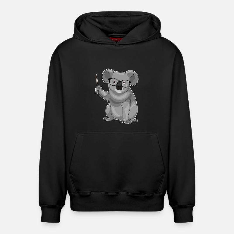 Koala Lehrer Pointer - Relaxed Unisex Organic Hoodie – von SPREAD - Schwarz