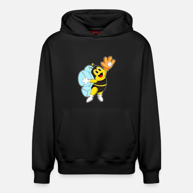Gant de baseball Bee Baseball - Sweat à capuche unisexe décontracté en coton biologique – de SPREAD - noir