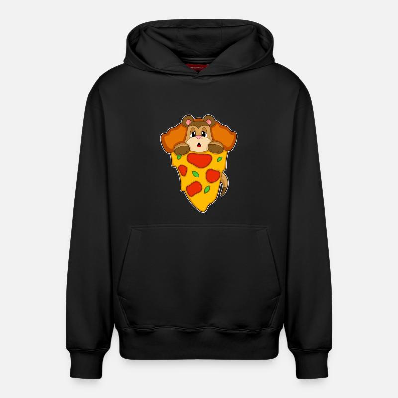 Pizza suricate - Sweat à capuche unisexe décontracté en coton biologique – de SPREAD - noir