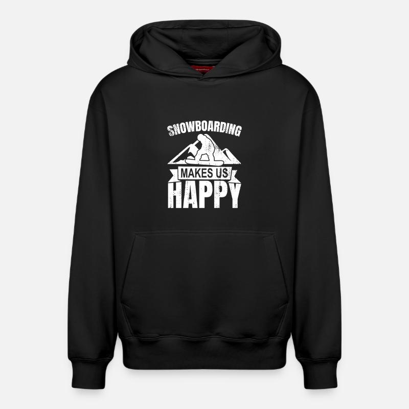 Slogan snowboard - Sweat à capuche unisexe décontracté en coton biologique – de SPREAD - noir