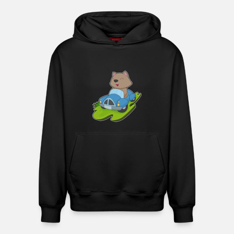 Voiture de chat - Sweat à capuche unisexe décontracté en coton biologique – de SPREAD - noir