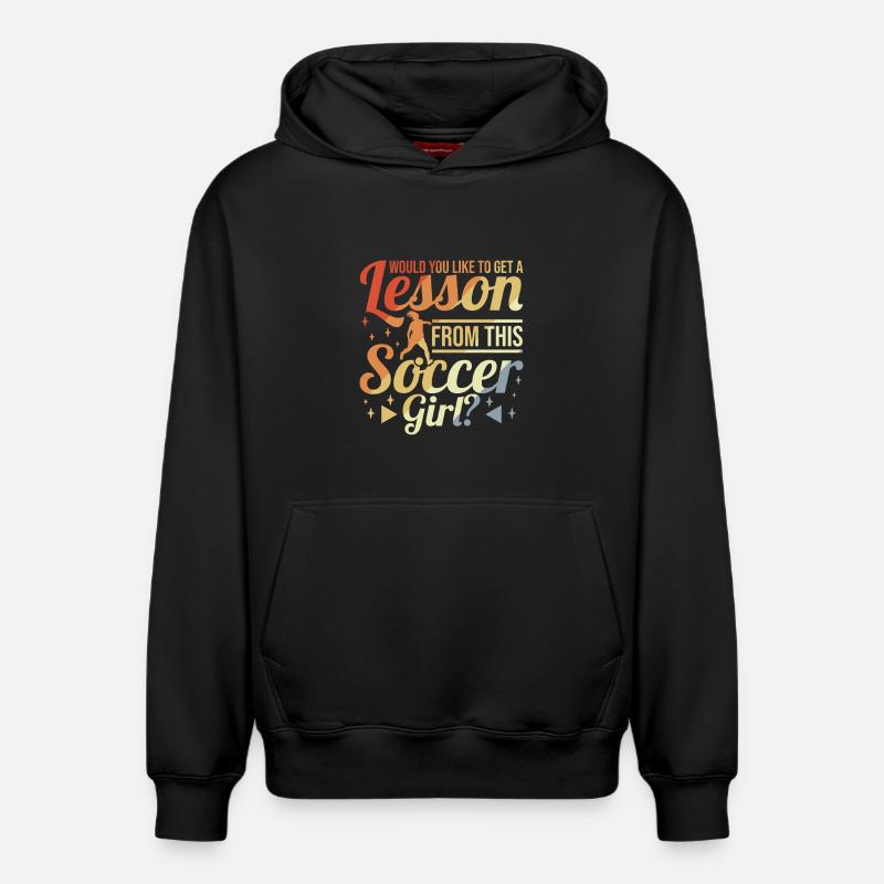 Soccer féminin - Sweat à capuche unisexe décontracté en coton biologique – de SPREAD - noir