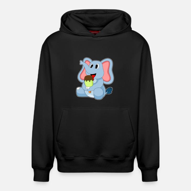 Popsicles d’éléphant - Sweat à capuche unisexe décontracté en coton biologique – de SPREAD - noir