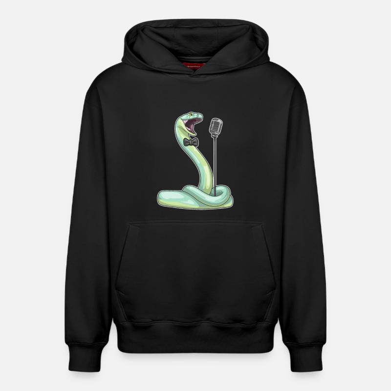 Snake Singer Microphone Musique - Sweat à capuche unisexe décontracté en coton biologique – de SPREAD - noir