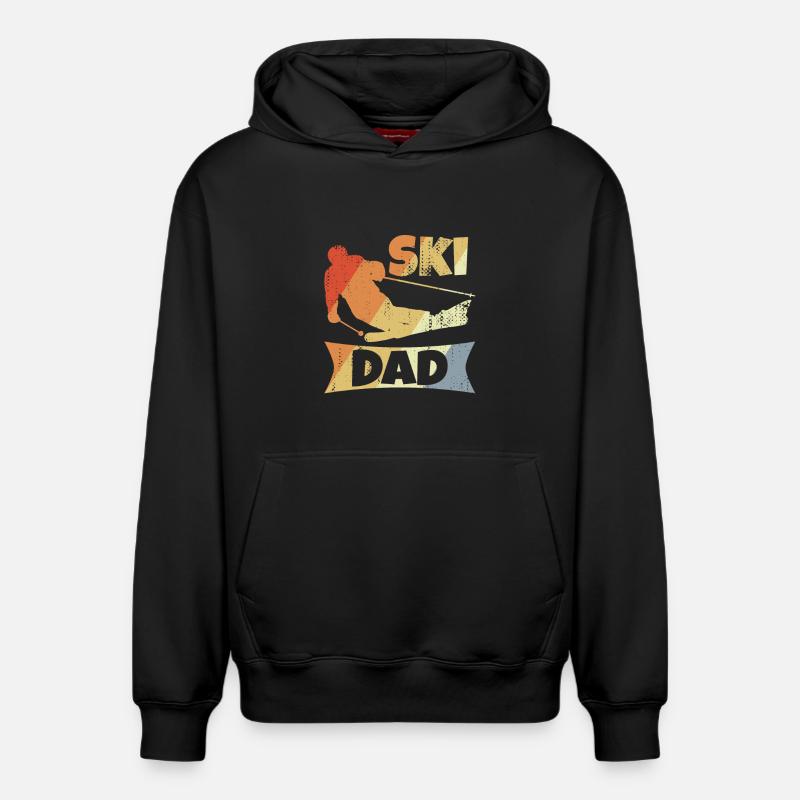 Ski Papa - Sweat à capuche unisexe décontracté en coton biologique – de SPREAD - noir