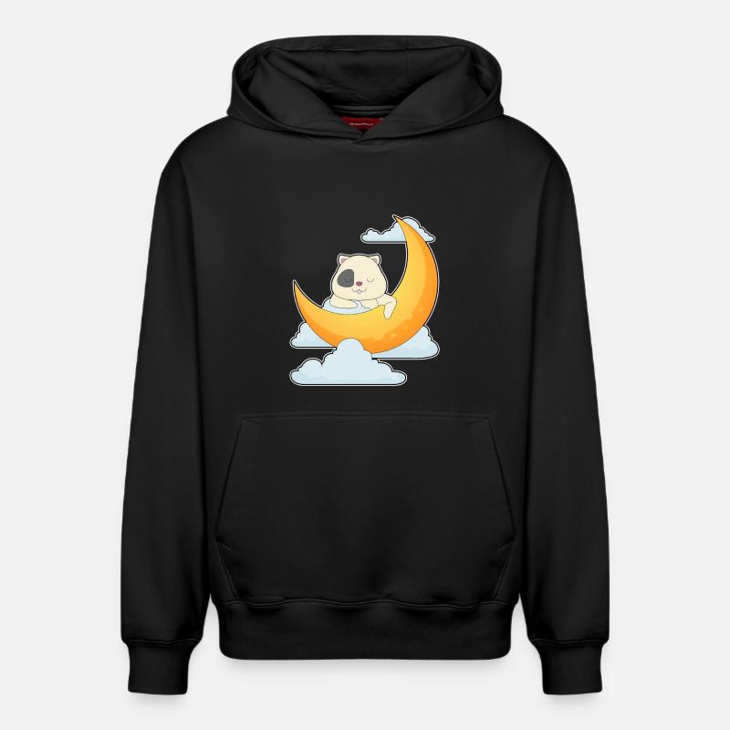 Hamster Nuages de lune - Sweat à capuche unisexe décontracté en coton biologique – de SPREAD - noir