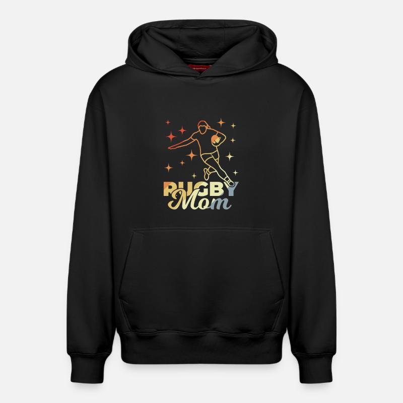 Maman Rugby - Sweat à capuche unisexe décontracté en coton biologique – de SPREAD - noir