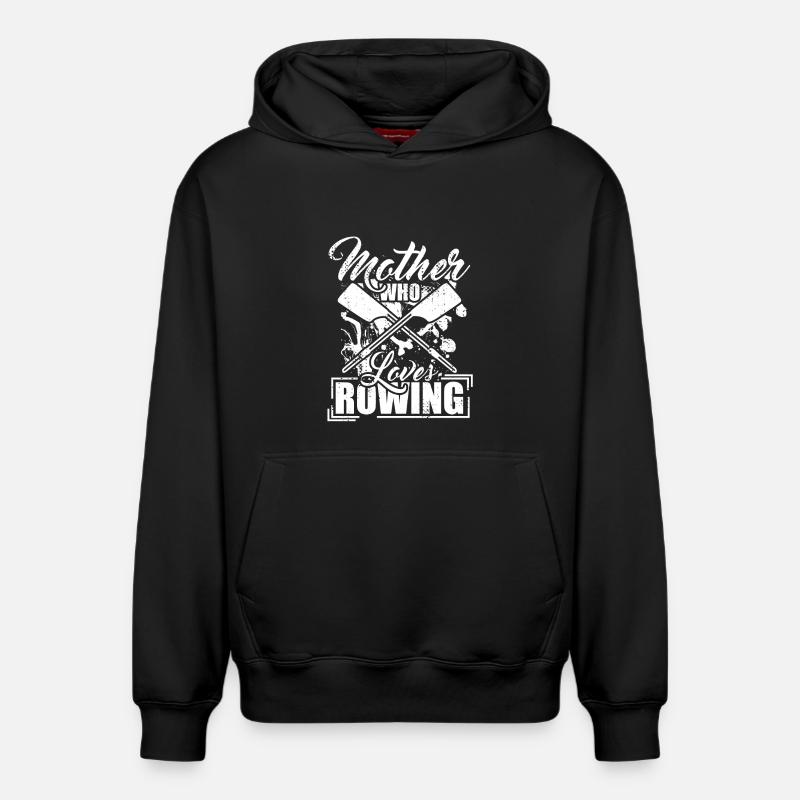 Maman qui aime l’aviron - Sweat à capuche unisexe décontracté en coton biologique – de SPREAD - noir