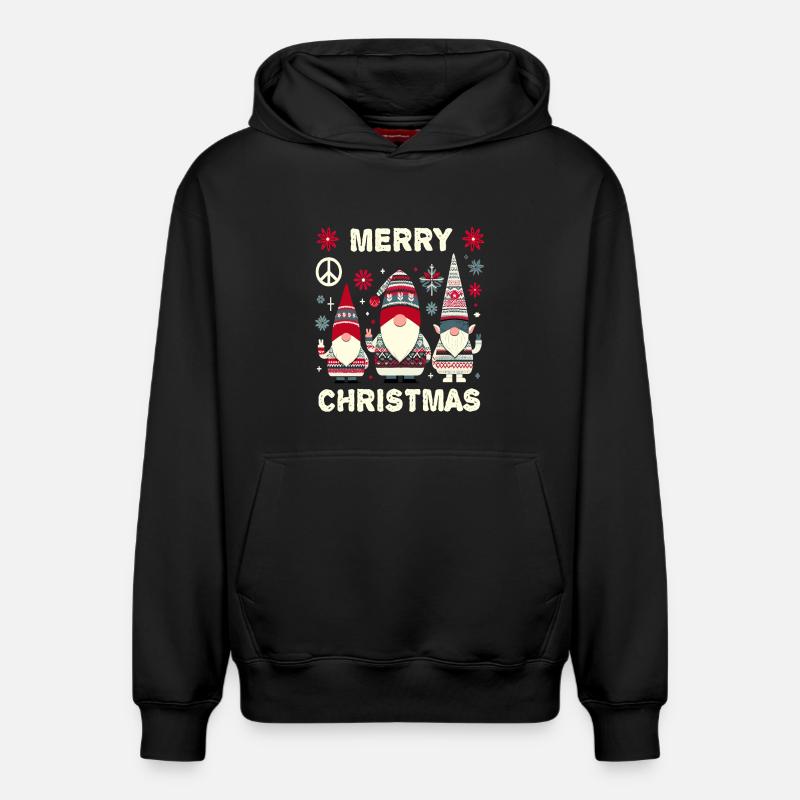 Noël Noël secret Gnomes - Sweat à capuche unisexe décontracté en coton biologique – de SPREAD - noir