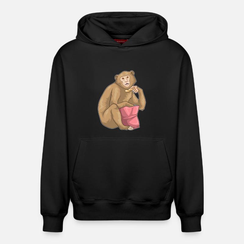 Sac à puces Monkey Chips - Sweat à capuche unisexe décontracté en coton biologique – de SPREAD - noir