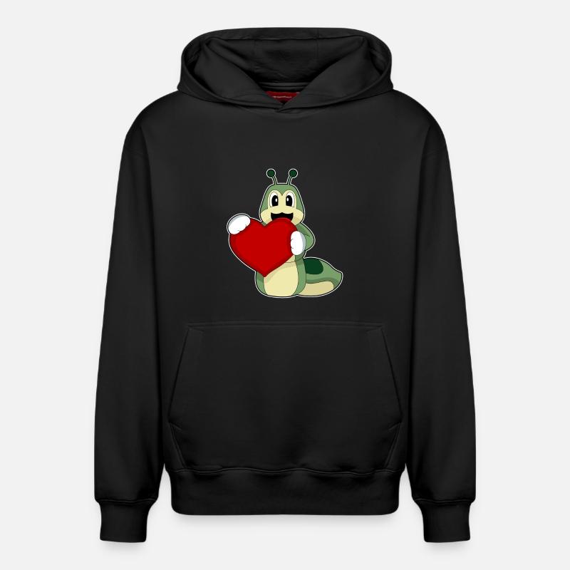 Cœur de chenille - Sweat à capuche unisexe décontracté en coton biologique – de SPREAD - noir