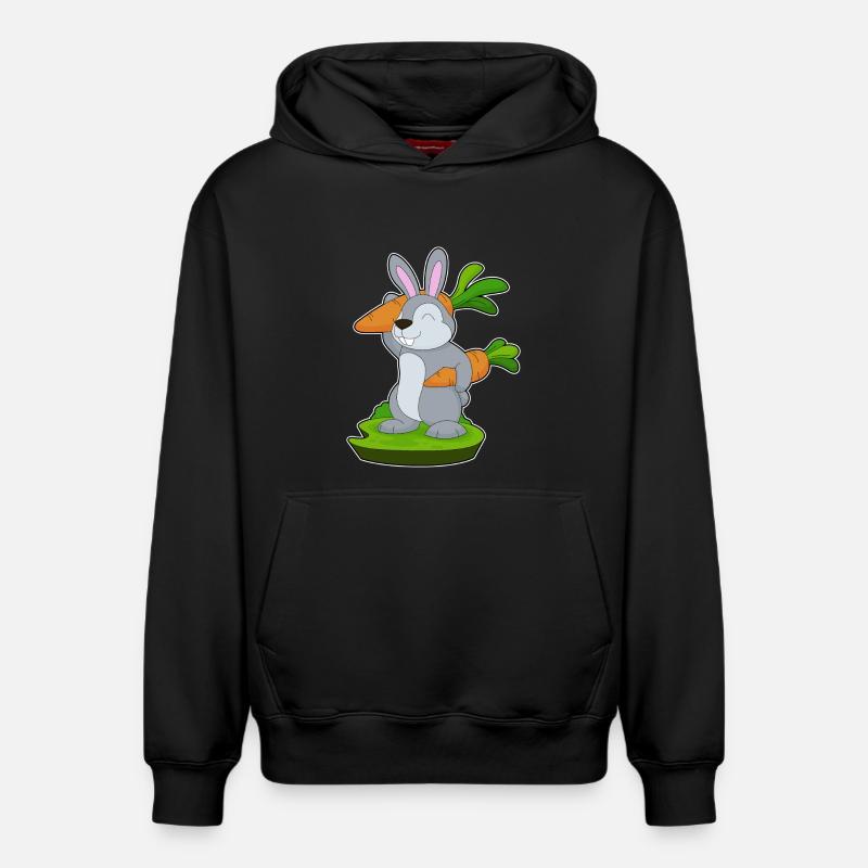 Carottes lapin - Sweat à capuche unisexe décontracté en coton biologique – de SPREAD - noir