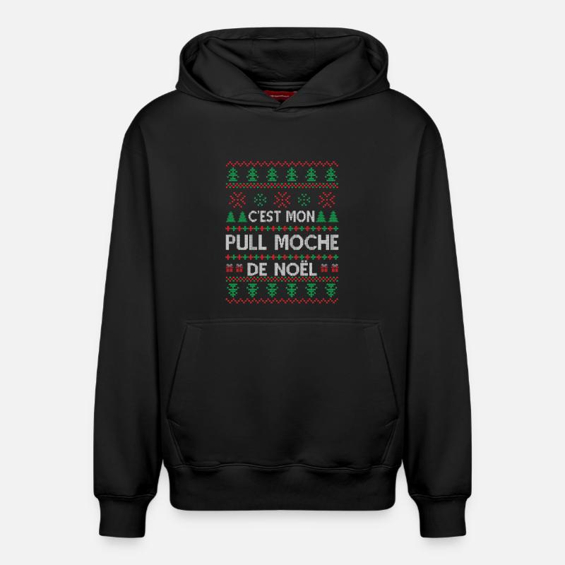 C'est Mon Pull Moche De Noël - Sweat à capuche unisexe décontracté en coton biologique – de SPREAD - noir