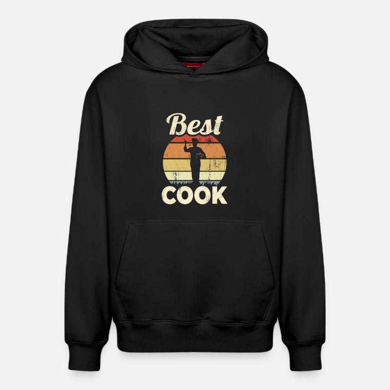 Amoureux de la cuisine - Sweat à capuche unisexe décontracté en coton biologique – de SPREAD - noir